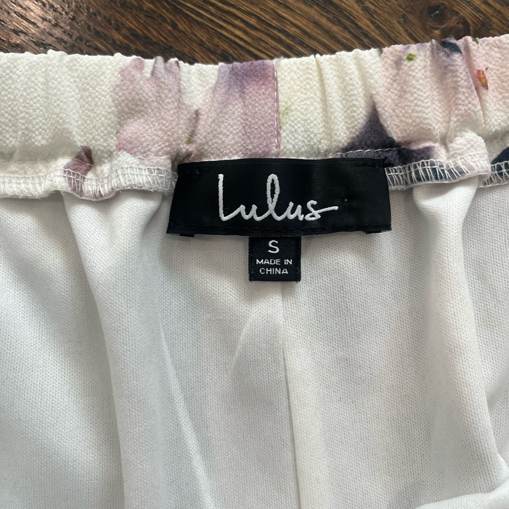 Lulus ivory floral print off the shoulder dress - Picture 3 of 5